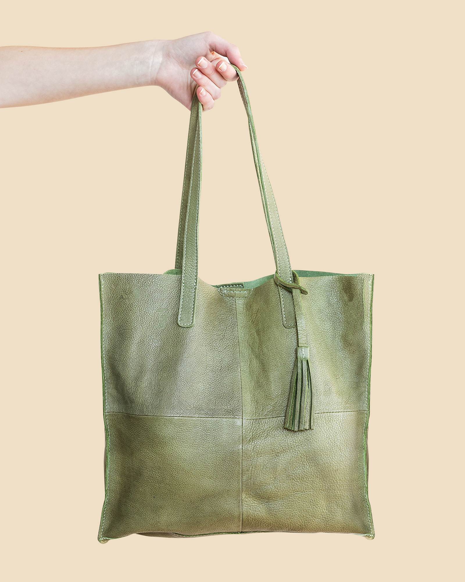 fair trade bags leather olive grove tote 1